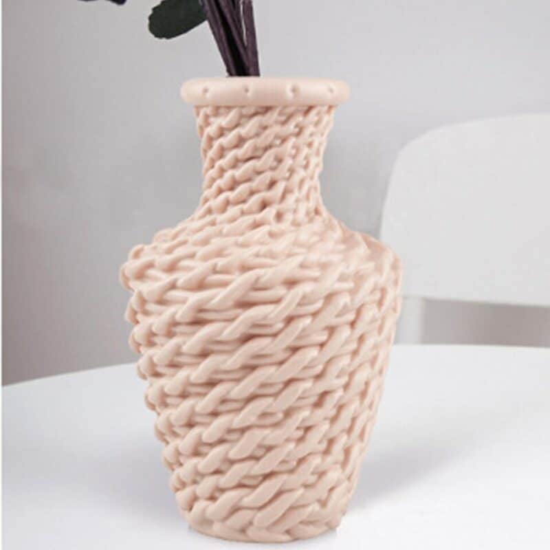 Vase extérieur style rotin petit format