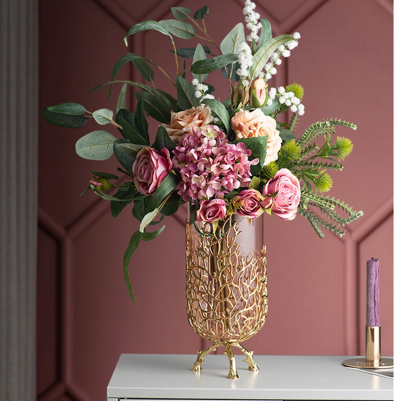 Vase Déco en Verre Trikkie 34cm Corail