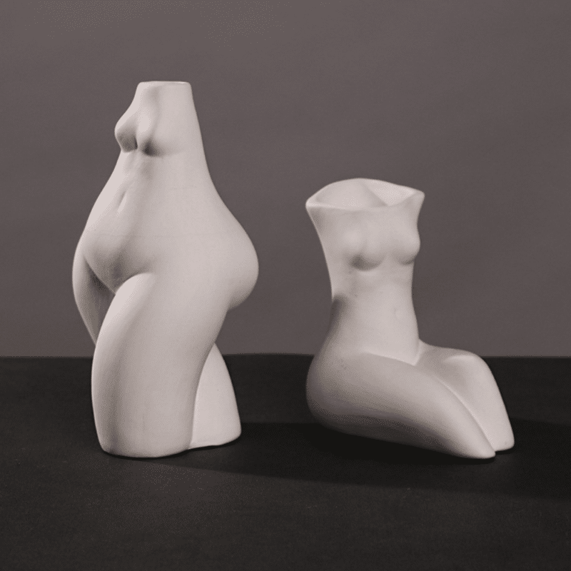 Vase buste femme blanc artistique