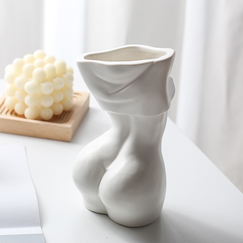 Vase céramique vintage décor émaillé femmes nues