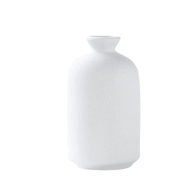 Vase céramique blanc givré