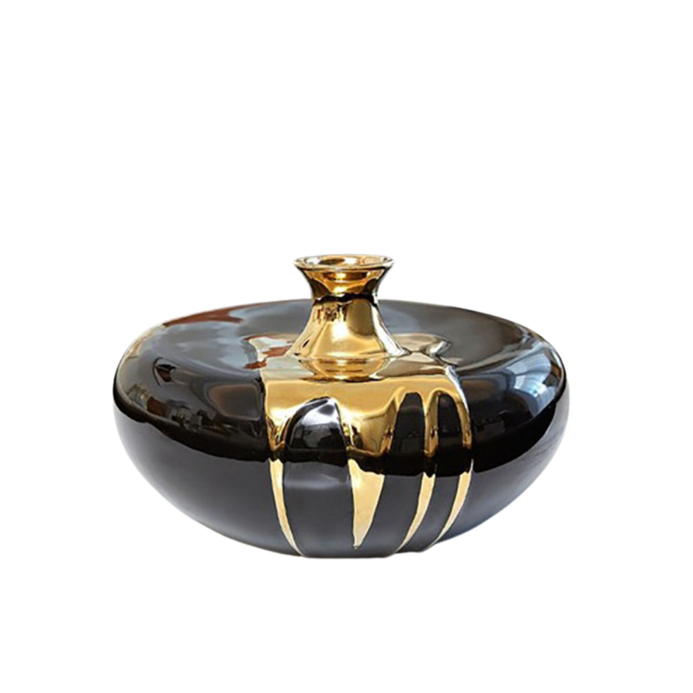 Petit Vase Conique Céramique Noir Mat – Vase à Bourgeons Minimaliste, Élégant Pour Fleurs Séchées & Décoration