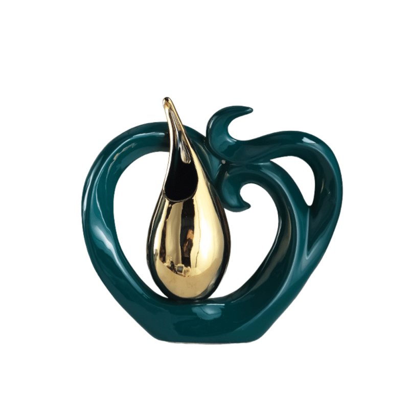 Vase céramique vert en forme de cœur