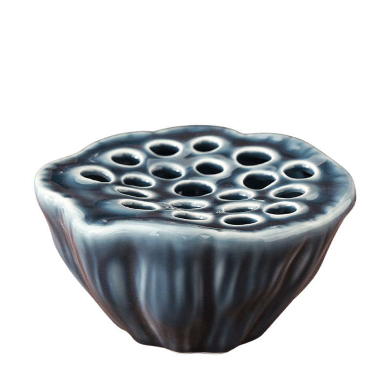Vase coquillage bleu en céramique