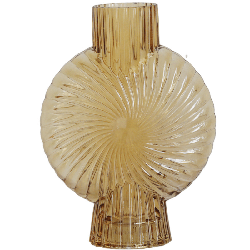 Vase coquillage jaune en spirale