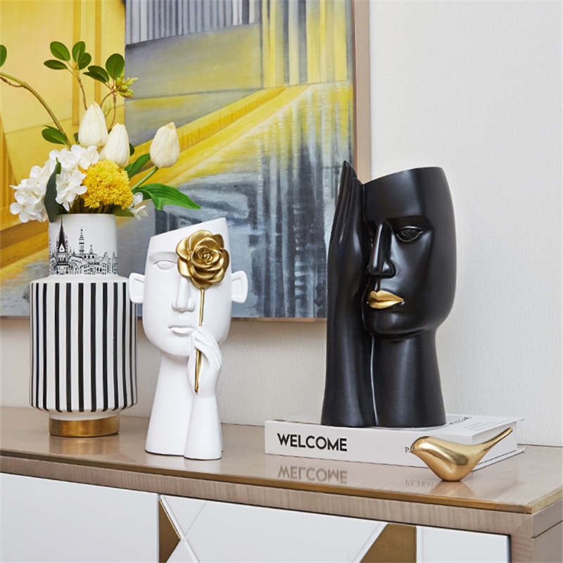 Bougeoir En Céramique Fait Main - Motif Visage Féminin - Décoration De Table élégante