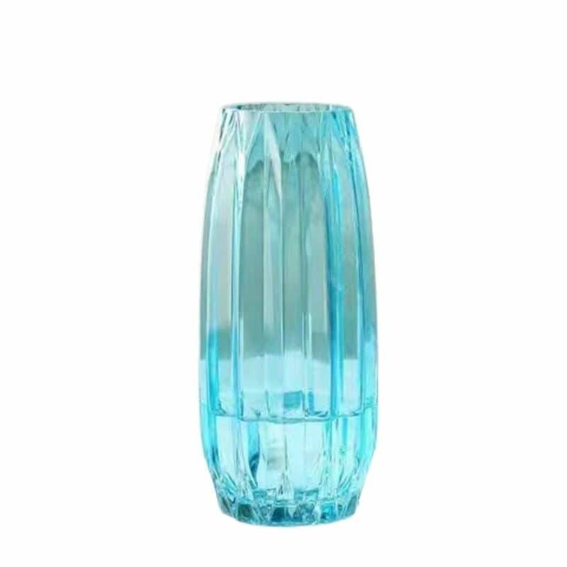 Vase transparent géométrique en verre coloré