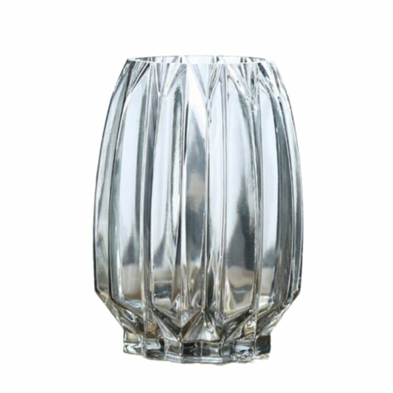 Vase transparent géométrique en verre coloré