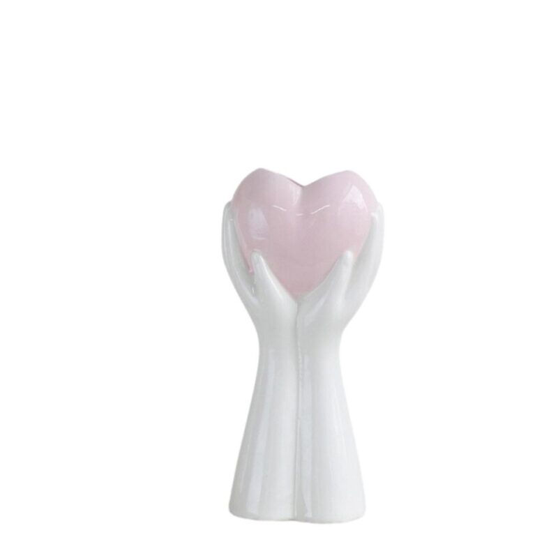 Vase blanc en forme de coeur
