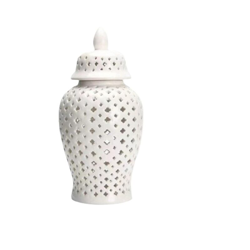 Vase céramique percé avec couvercle