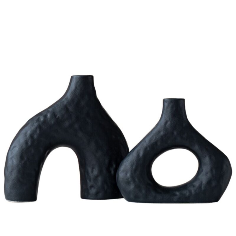 Vase noir style nordique en duo