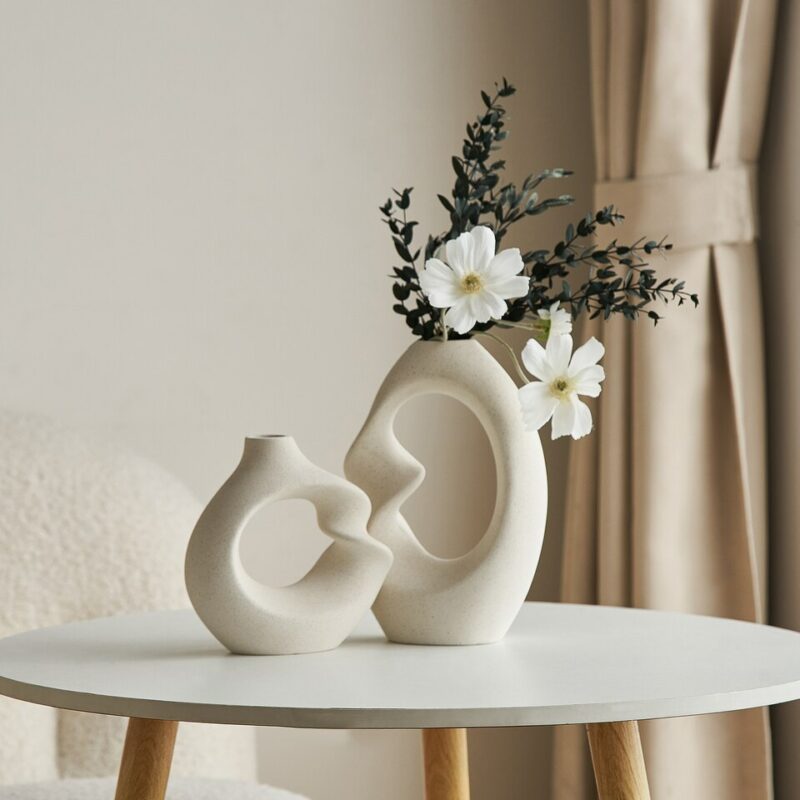 Vase blanc style nordique en duo