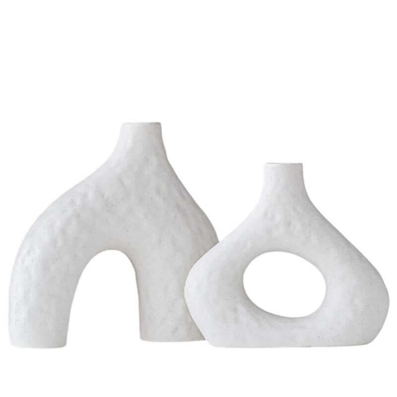 Vase blanc style scandinave en duo