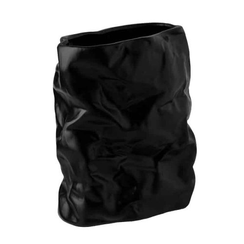 vase-céramique-noir-papier-froissé