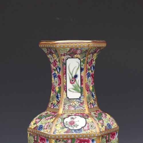 vase-porcelaine-hexagonal-motif-floral-3
