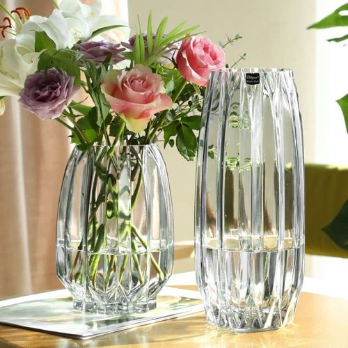 vase-transparent géométrique- verre-coloré-2